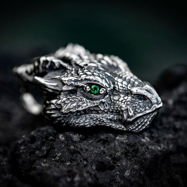 Nimara Ritual Pure Tin Dragon Head Luck Protection Metal Necklace Pendant