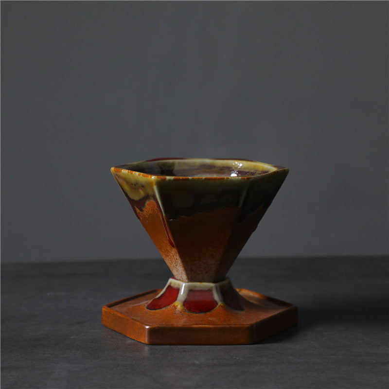 Nimara Ritual Hexagon Design Ceramic Tea Coffee Mug Coffee Cup With Base 170ml