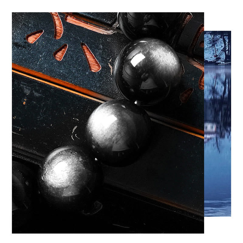 Nimara Ritual Natural Silver Sheen Obsidian Soothing Protection Bracelet