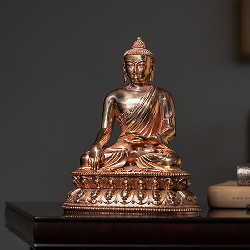 Nimara Ritual Gautama Shakyamuni Buddha Figurine Serenity Copper Statue Home Decoration