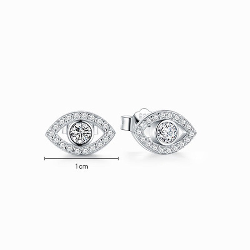 Nimara Ritual 925 Sterling Silver Evil Eye Symbol Protection Stud Earrings
