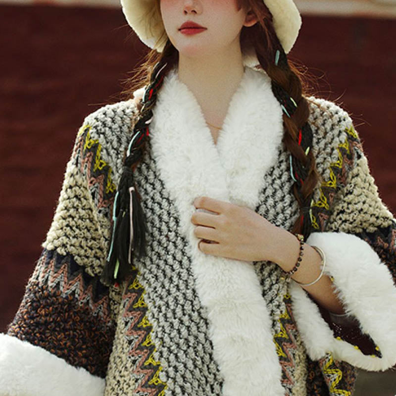 Nimara Ritual Tibetan Multicolored Striped Shawl Winter Cozy Travel Scarf Wrap