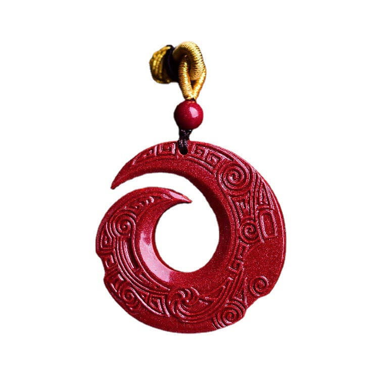 Nimara Ritual One's Luck Improves Design Patern Natural Cinnabar Blessing Necklace Pendant