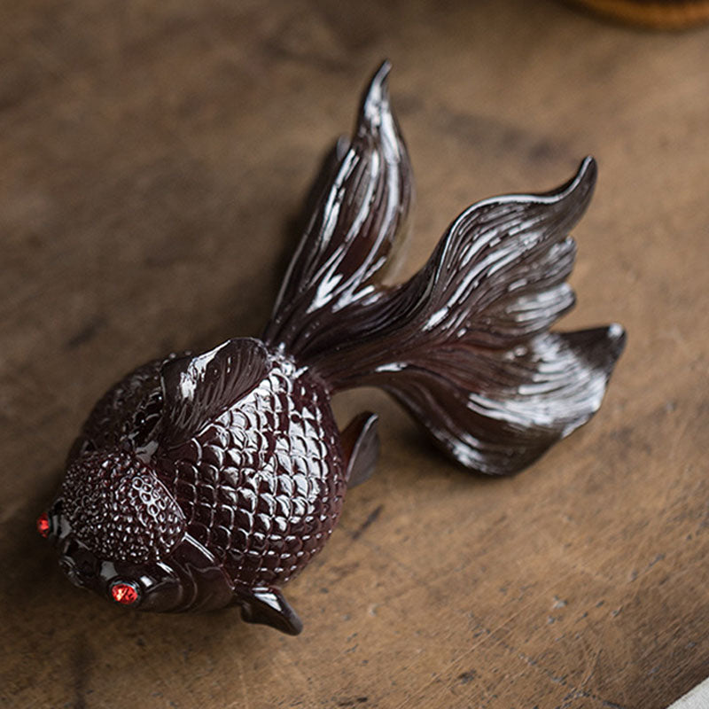 Nimara Ritual Color Changing Koi Fish Resin Tea Pet Wealth Home Figurine Decoration