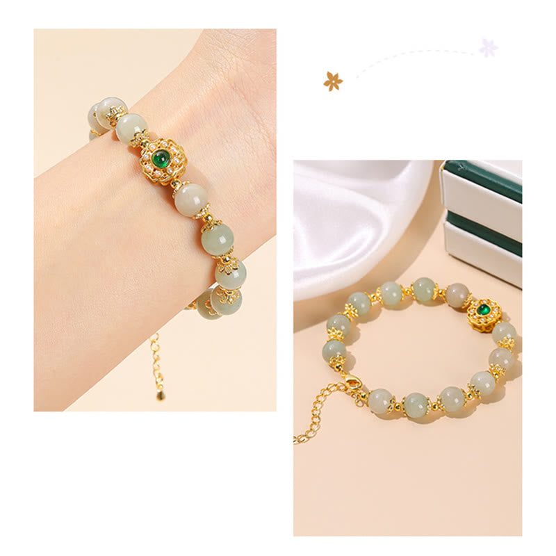 Nimara Ritual Natural Jade Prosperity Bead Chain Bracelet