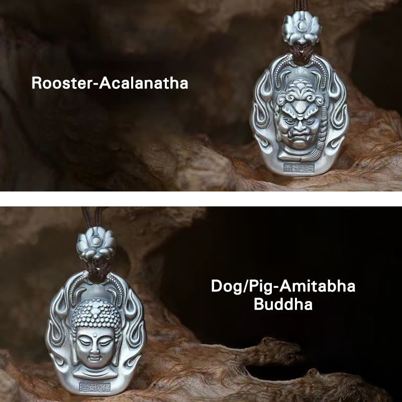 Nimara Ritual Chinese Zodiac Natal Buddha Om Mani Padme Hum Lotus Compassion Necklace Pendant