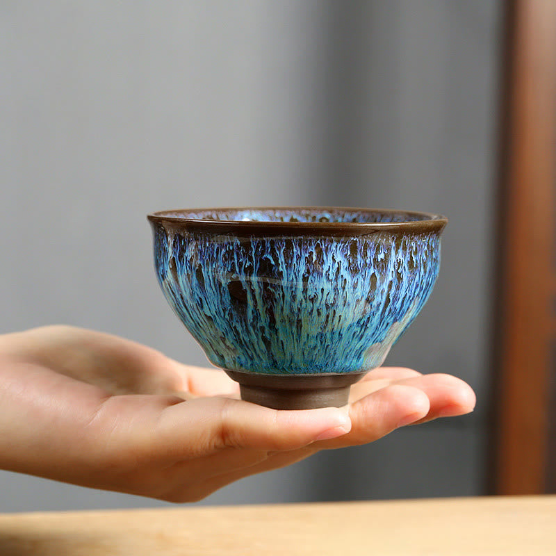 Nimara Ritual Multicolor Ceramic Teacup Ocean Wave Tea Cups