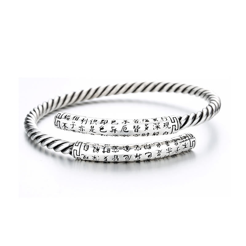 Nimara Ritual Retro Heart Sutra Twisted Design Pattern Balance Bracelet Bangle