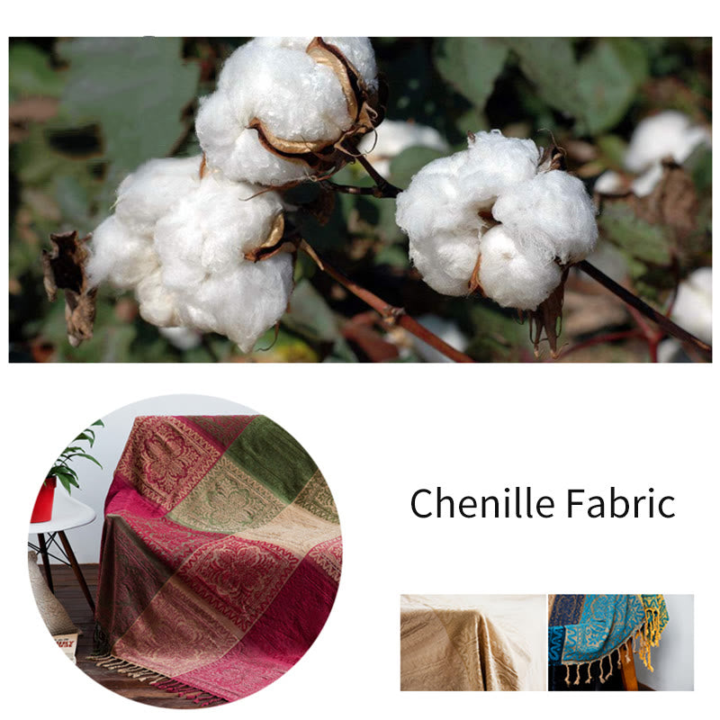 Nimara Ritual Tibetan Multicolored Flower Pattern Hand-Dyed Blanket