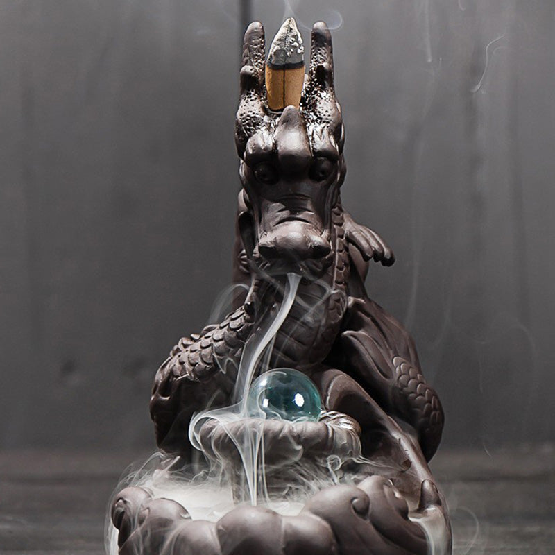 Nimara Ritual Tibetan Dragon Protection Incense Burner Decoration