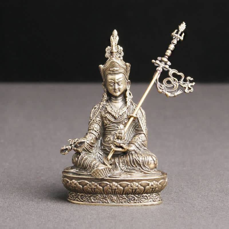 Nimara Ritual Padmasambhava Buddha Figure Serenity Copper Statue Decoration Temple Ornament