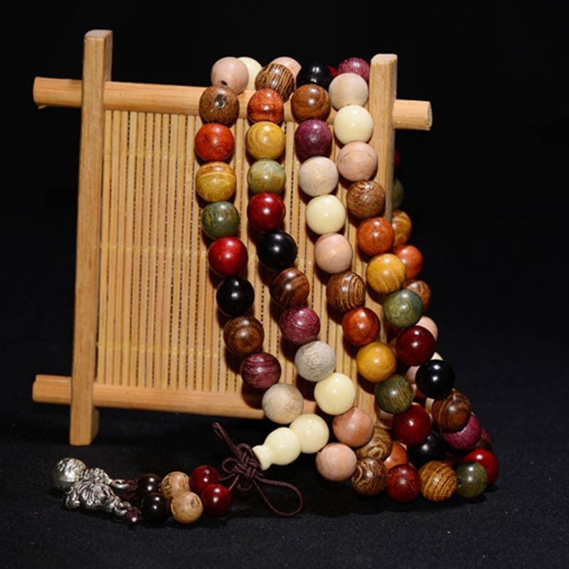 Nimara Ritual 108 Beads Wenge Wood Mala Blessing Meditation Bracelet