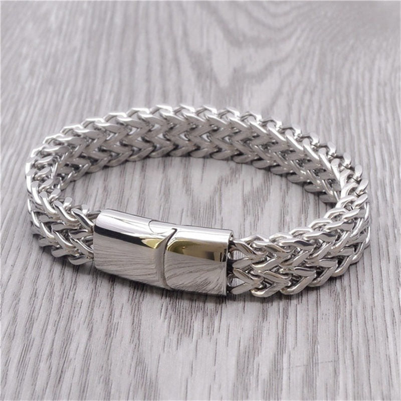 Nimara Ritual Fish Scale Magnetic Buckle Titanium Steel Balance Bracelet Bangle