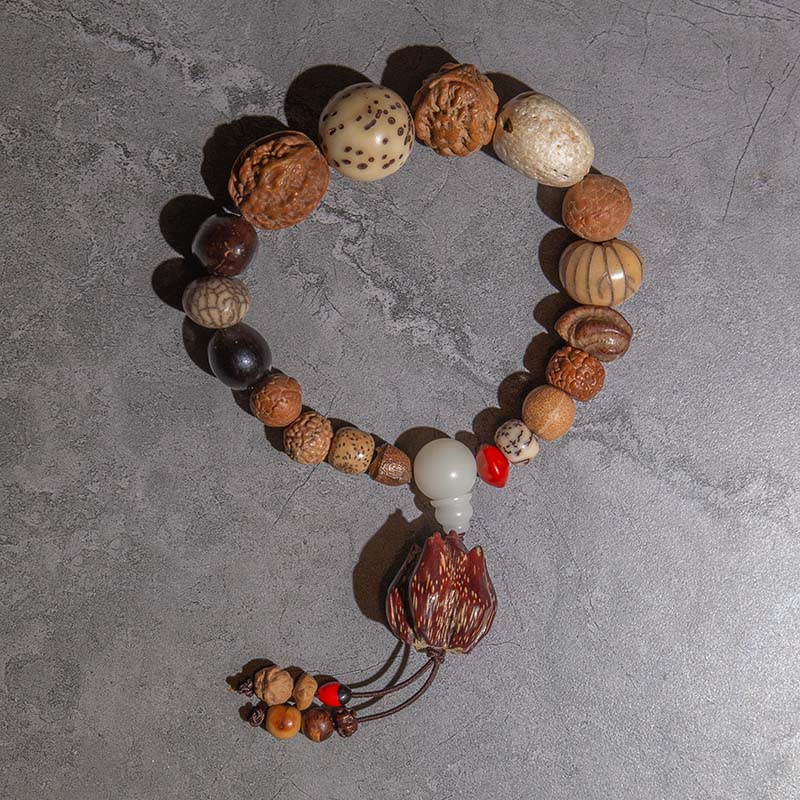 Nimara Ritual 108 Mala Beads Bodhi Seed Luck Wealth Bracelet Wrist Mala