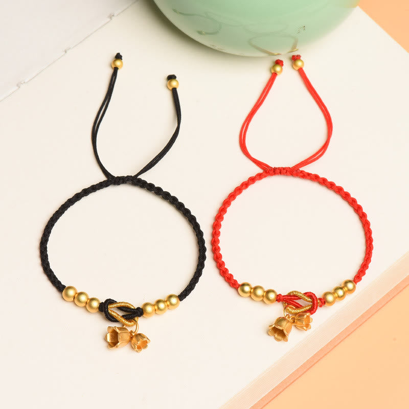 Nimara Ritual Handcrafted Lily Of The Valley Flower Charm Design Luck Protection Braided Bracelet