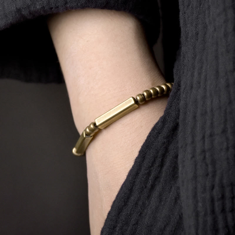 Nimara Ritual Tibetan Simple Design Copper Wealth Luck Bracelet