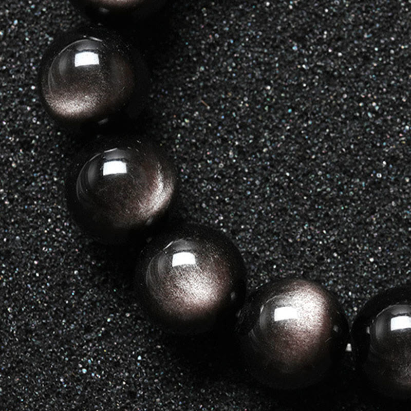 Nimara Ritual Natural Silver Sheen Obsidian Soothing Protection Bracelet