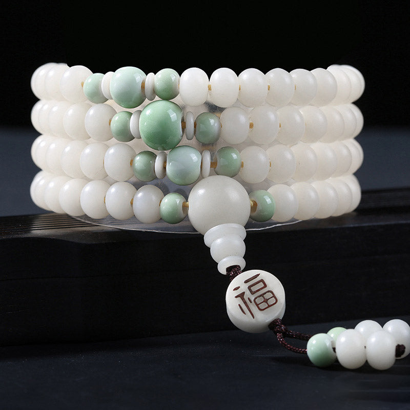 Nimara Ritual Bodhi Seed Bead Lotus Blessing Charm Bracelet