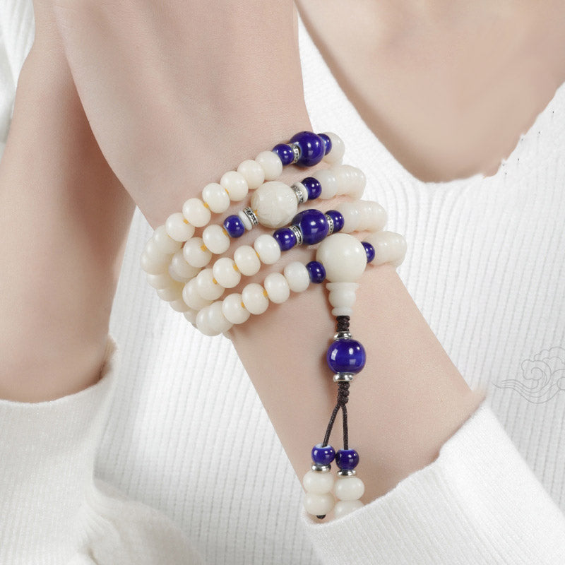Nimara Ritual Bodhi Seed Bead Lotus Blessing Charm Bracelet