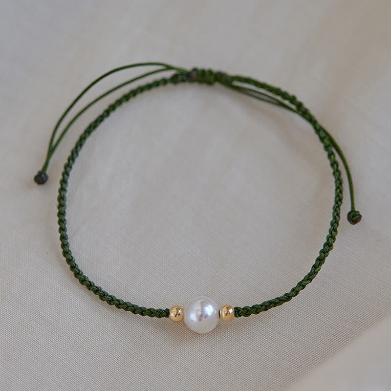 Nimara Ritual Natural Pearl Bead Luck Braid String Bracelet