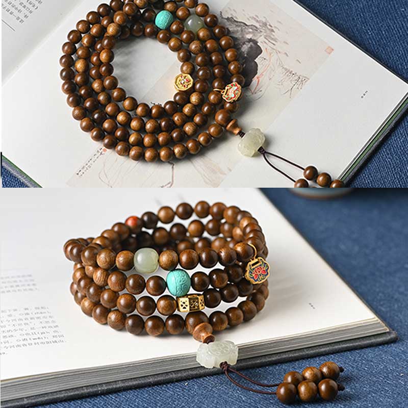 Nimara Ritual Tibetan Rosewood Protection Calm Bracelet Mala