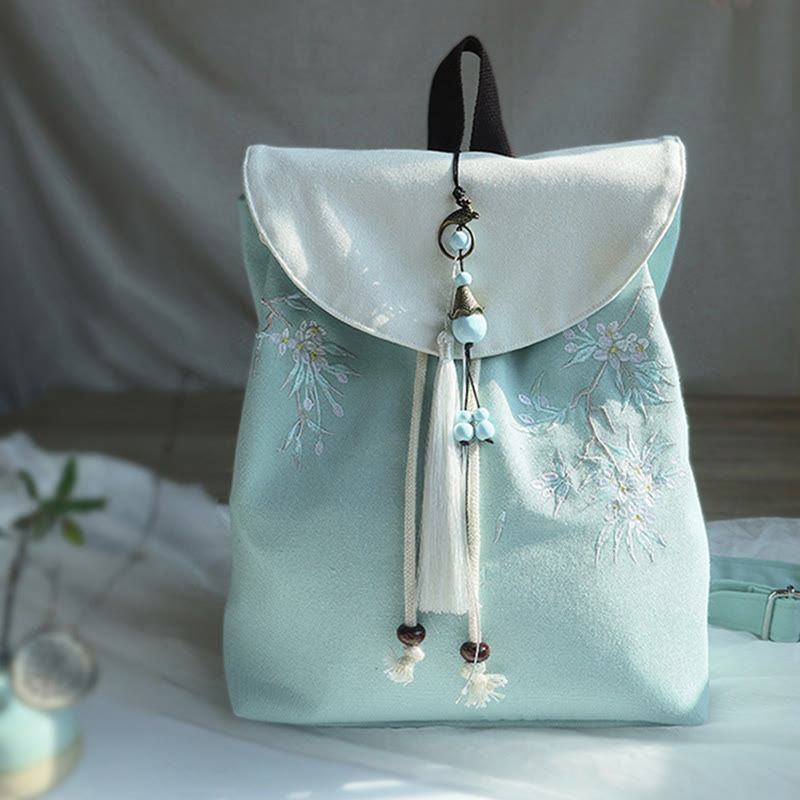 Nimara Ritual Handmade Embroidered Large Capacity Canvas Backpack