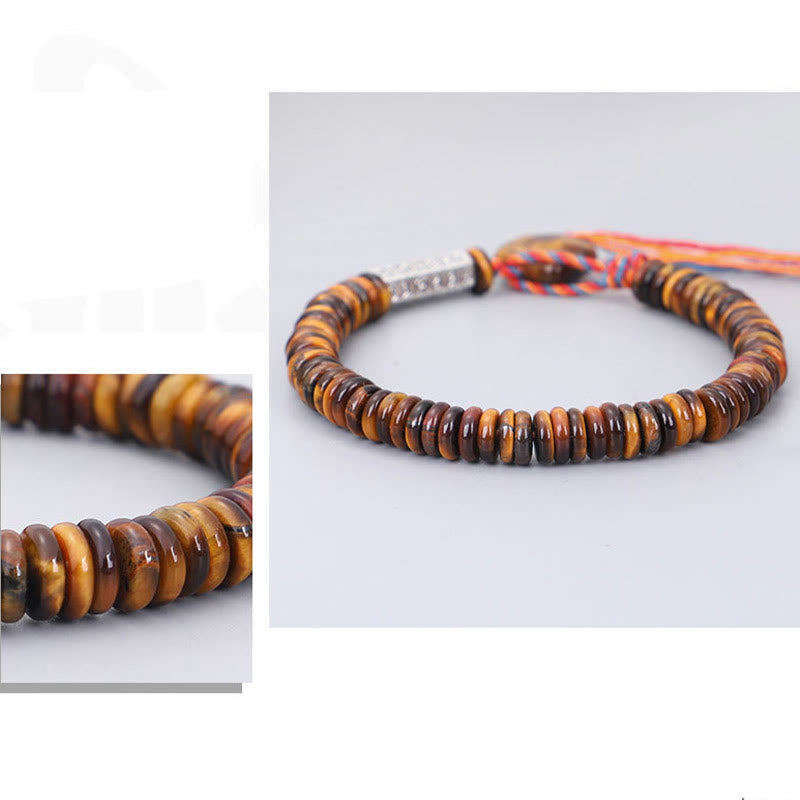 Nimara Ritual Tibetan Tiger Eye Om Mani Padme Hum Protection Power Bracelet