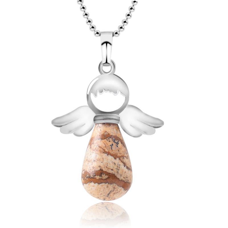 Nimara Ritual Little Angel Wings Natural Crystal Luck Necklace Pendant