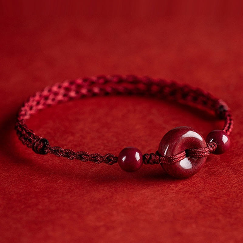May You Be Healthy and Safe Cinnabar Bracelet Anklet