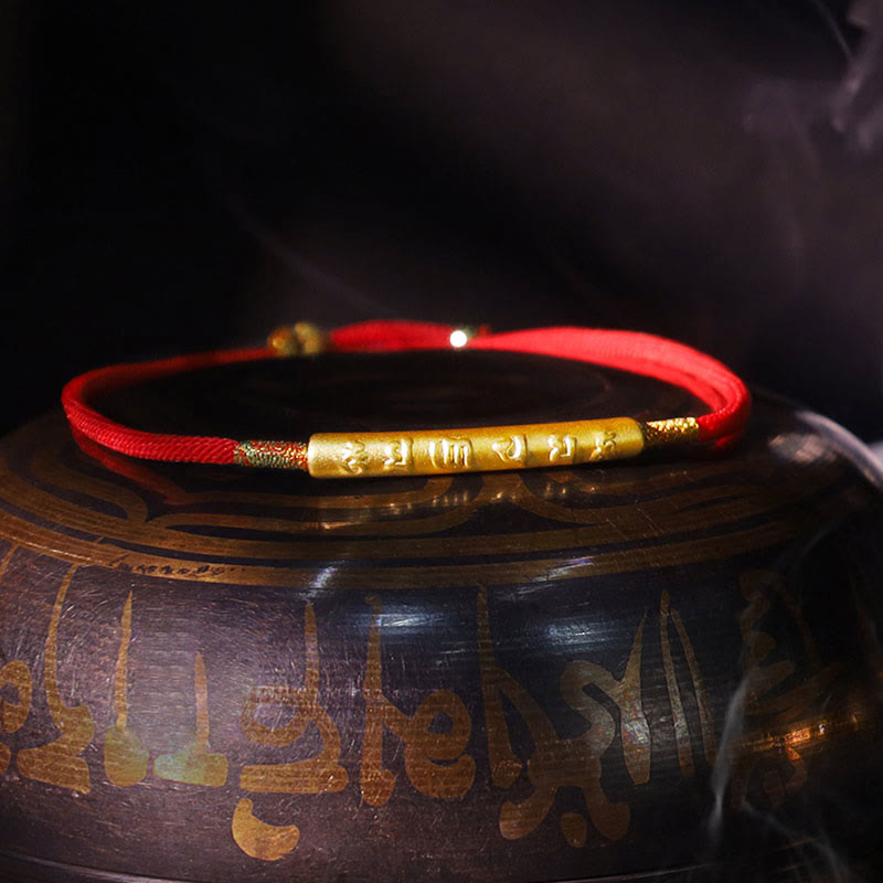 Nimara Ritual Tibetan Buddhist Handmade Mani Mantra Lucky Red String Bracelet