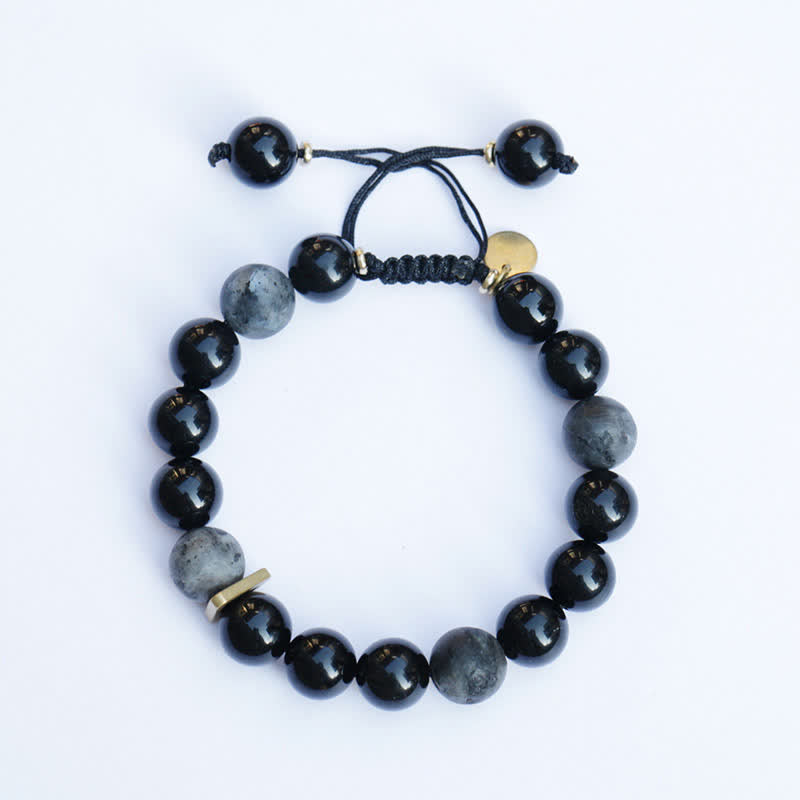 Nimara Ritual Black Obsidian Black Glitter Stone Purification Bracelet