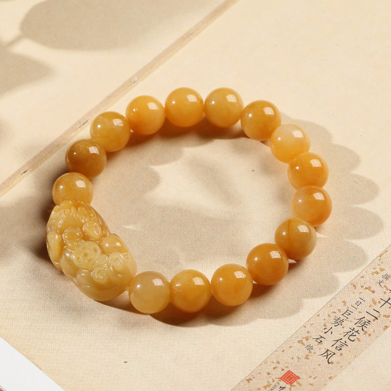 Nimara Ritual Golden Silk Jade Pixiu Wealth Bracelet
