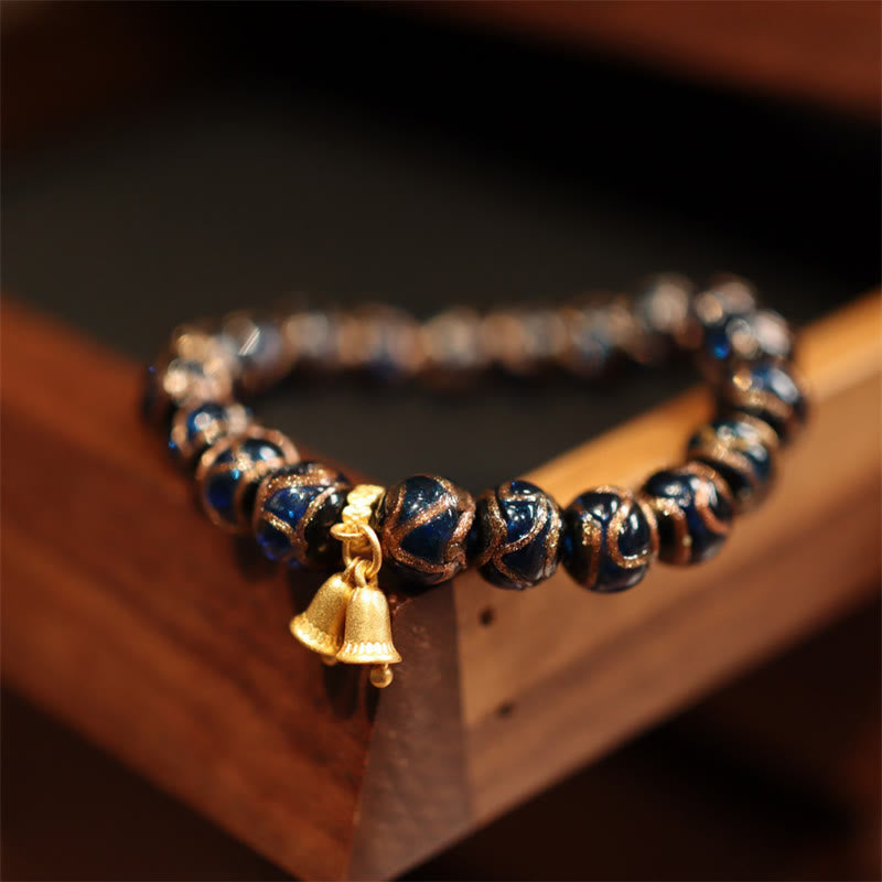 Nimara Ritual Tibetan Gold Swallowing Beast Family Five God Of Wealth Thangka Fortune Bead Bracelet