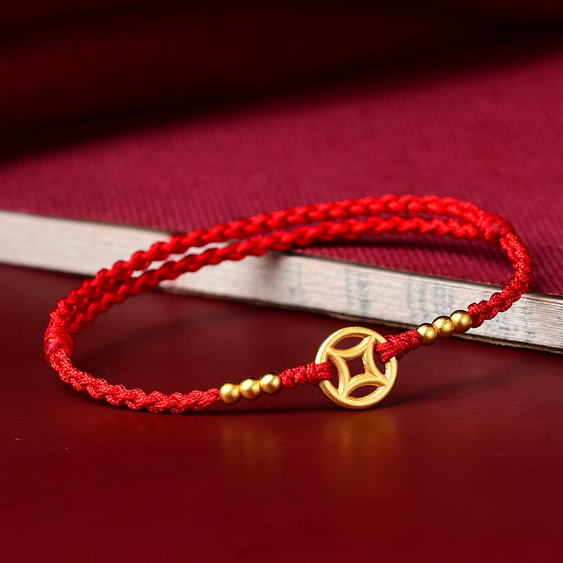 Nimara Ritual Copper Coin Strength Braided String Bracelet Anklet