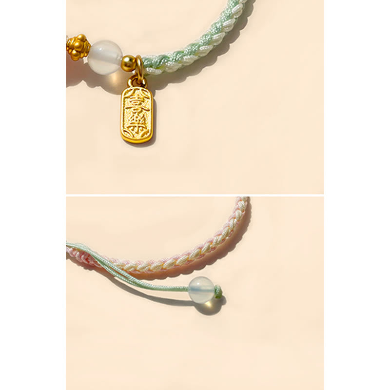 Nimara Ritual Peace And Joy Agate Peace Buckle Auspicious Handmade Braided Bracelet