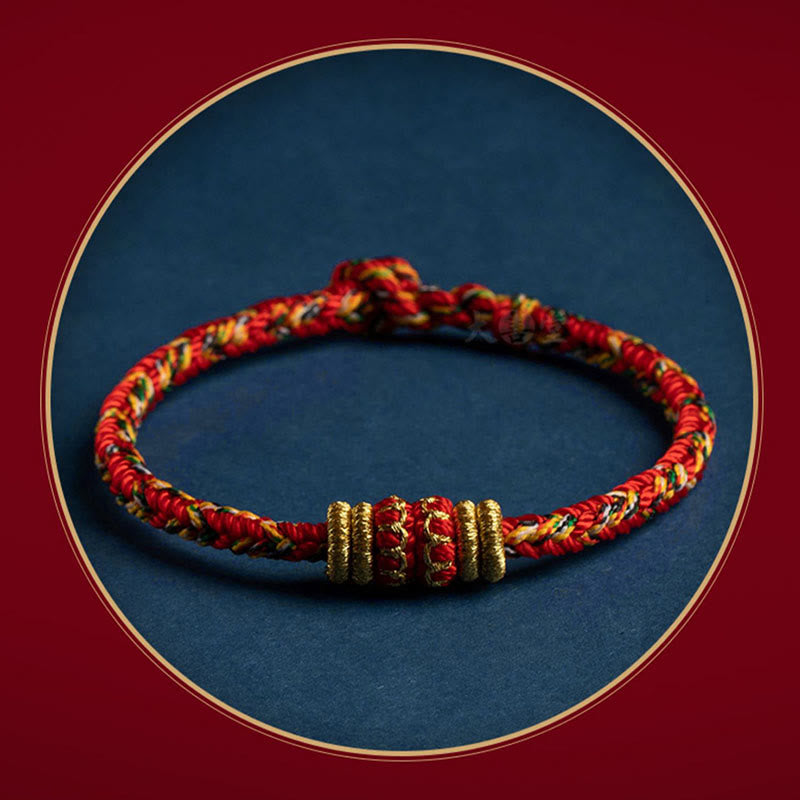 Nimara Ritual Tibet Handmade Chinese Zodiac Natal Buddha Luck Strength Braided String Bracelet