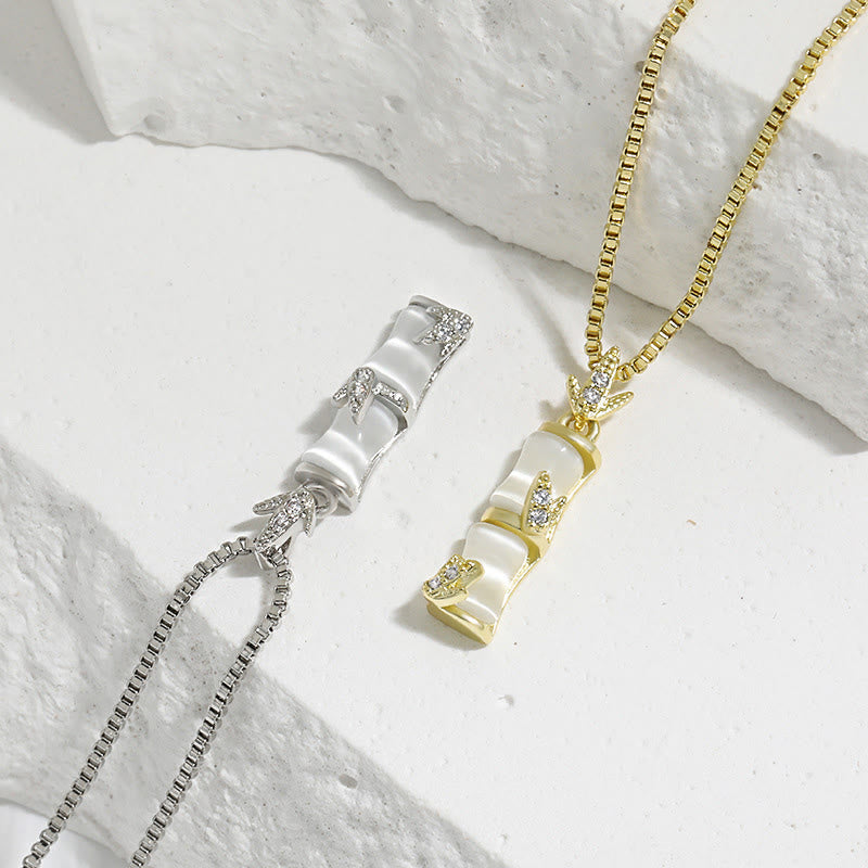 Nimara Ritual Chalcedony Bamboo Pattern Harmony Necklace Pendant