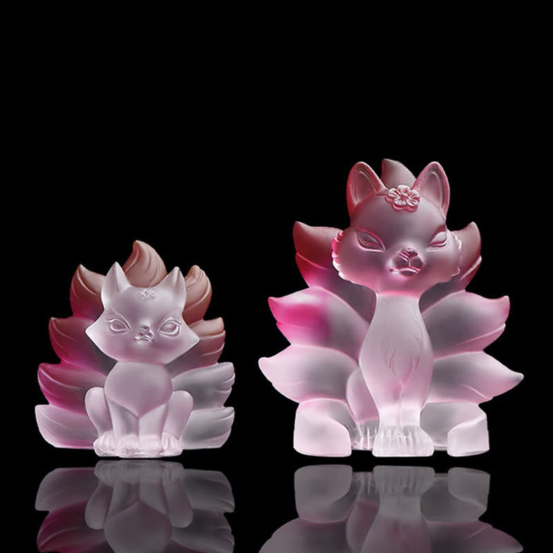 Nimara Ritual Small Nine Tailed Fox Success Strength Home Figurine Decoration