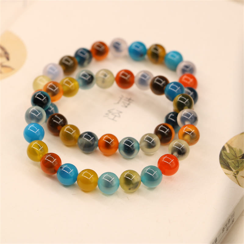 Nimara Ritual Colorful Candy Agate Healing Strength Bead Bracelet