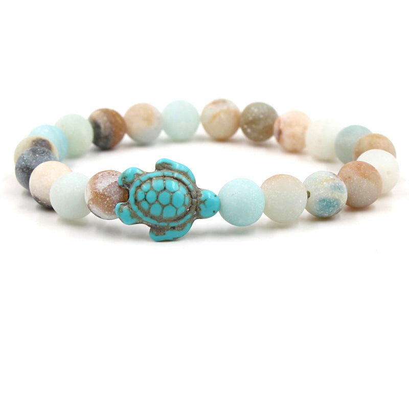 Nimara Ritual Natural Stone Sea Turtle Turquoise Blessing Bracelet
