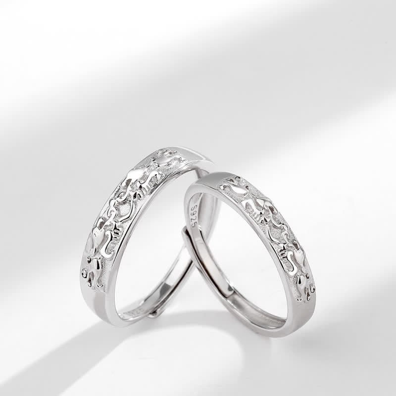 Nimara Ritual 925 Sterling Silver PiXiu Balance Adjustable Couple Ring