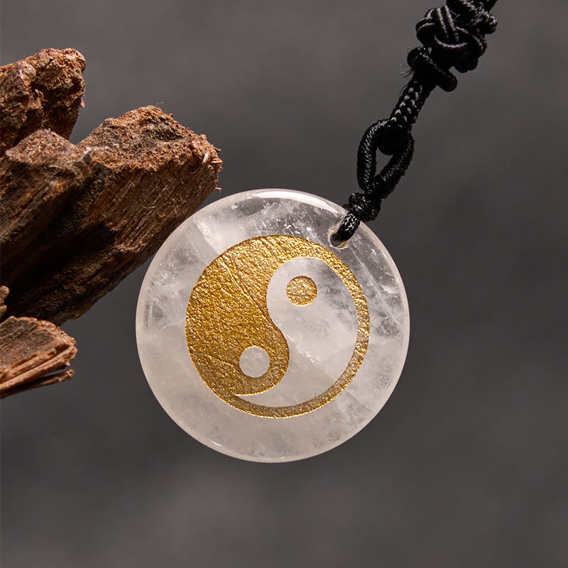 Nimara Ritual Various Crystal Amethyst Tiger Eye Green Aventurine Yin Yang Spiritual Necklace Pendant