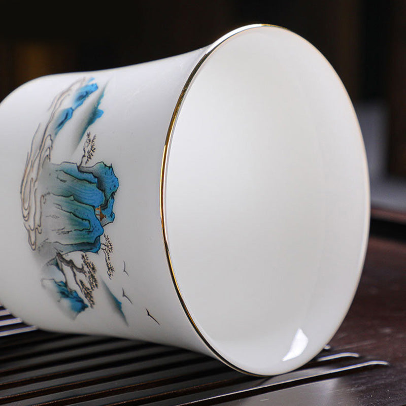Nimara Ritual Mountains Rivers Tree Ceramic Teacup Kung Fu Tea Cup 120ml