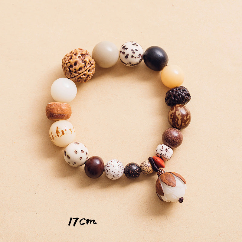 Nimara Ritual Bodhi Seed Lotus Wisdom Peace Wrist Mala Bracelet