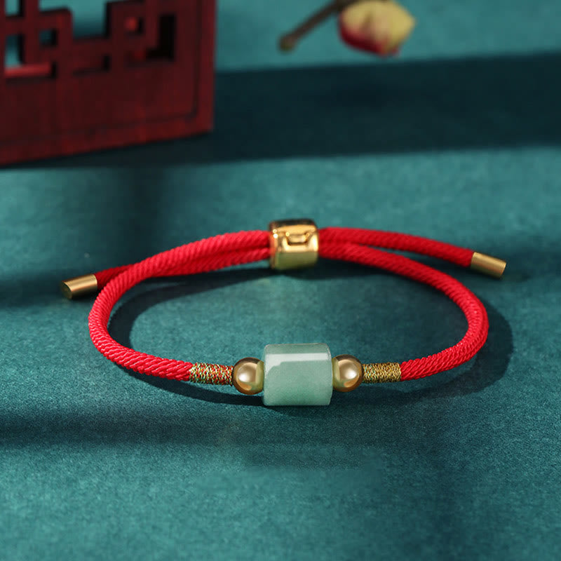Nimara Ritual Tibet Handmade Green Aventurine Red Stone Malachite Luck Protection Braided Rope Bracelet