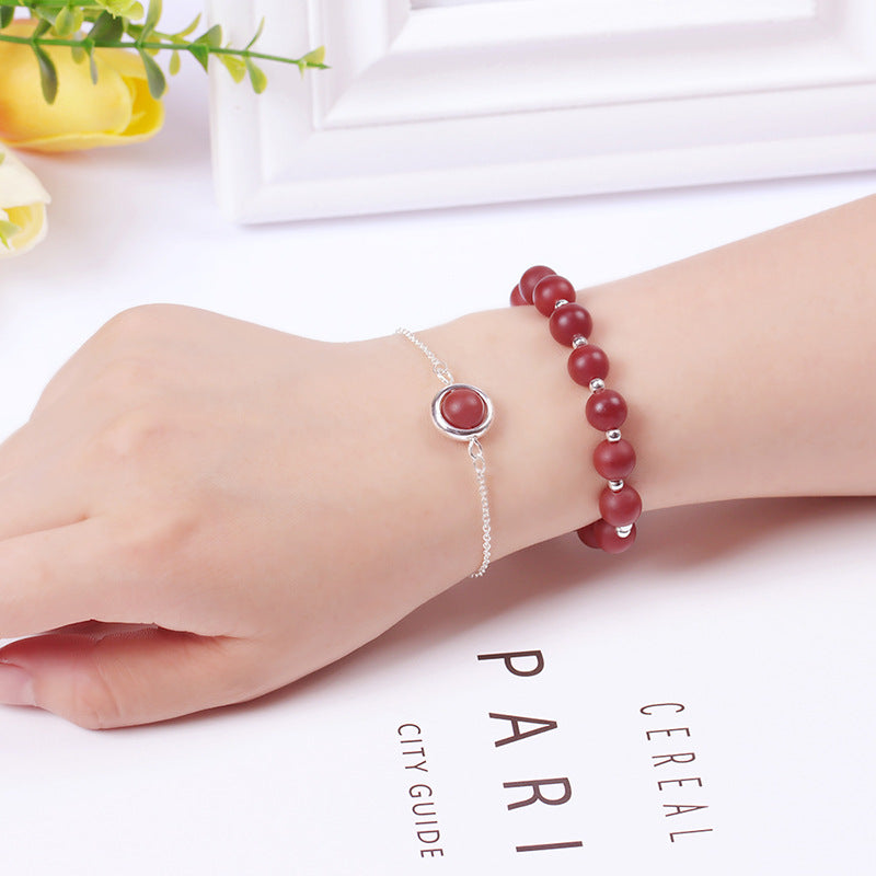 Nimara Ritual Sun Stone Strawberry Quartz Crystal Positive Bracelet