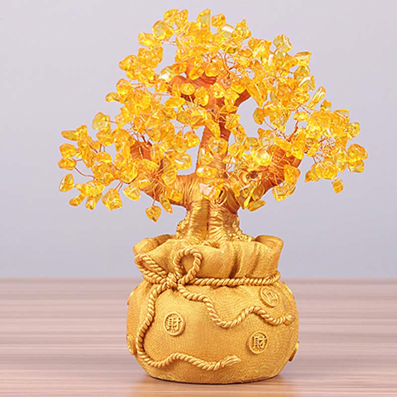 Nimara Ritual Natural Citrine Money Tree Gemstone Ornament - Feng Shui for Prosperity