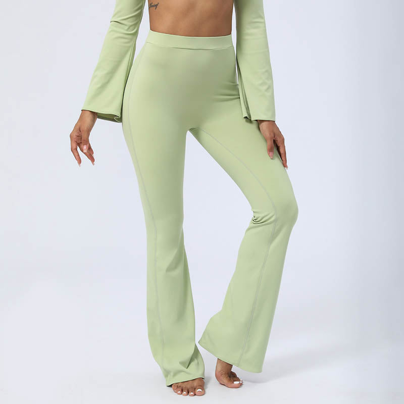 Nimara Ritual Long Sleeve Backless Strap Top Bra Flare Pants Fitness Yoga Outfit
