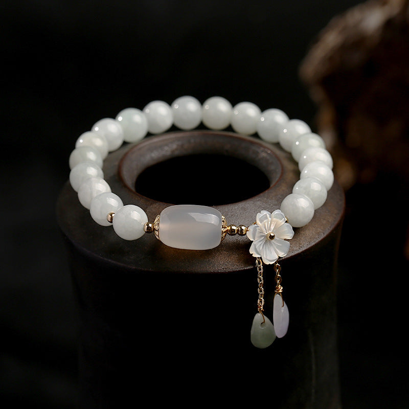Nimara Ritual Natural White Jade Luck Bracelet