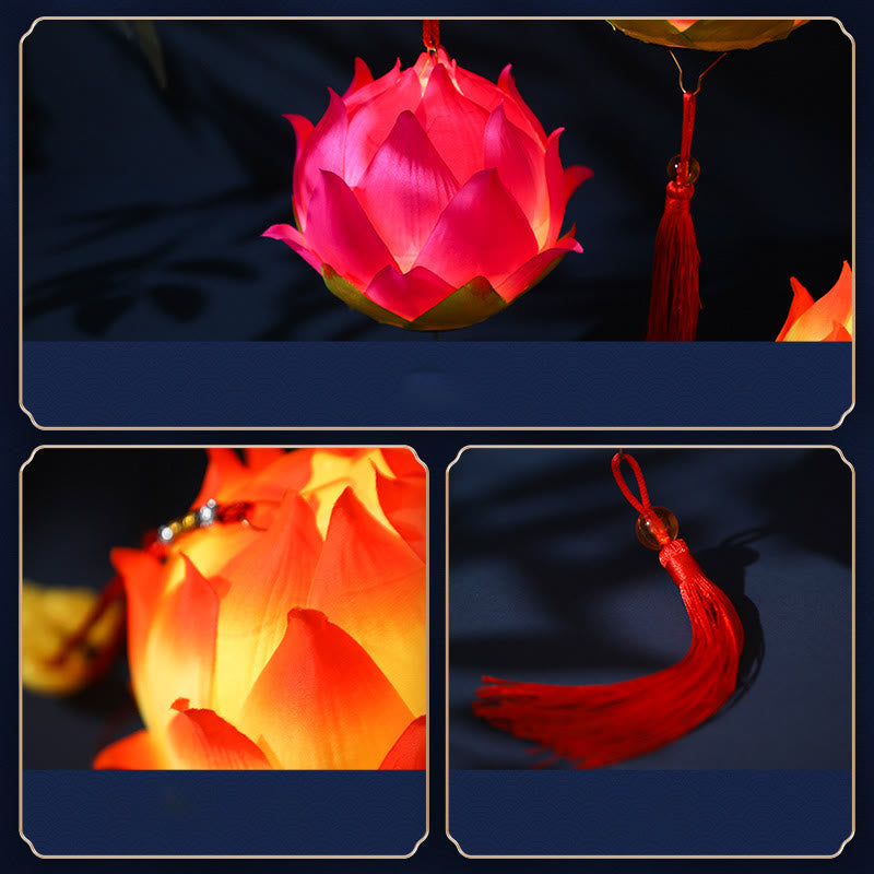 Nimara Ritual DIY Lotus Flower Dragon Lantern Tassel Lamp Decoration